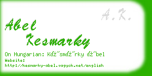 abel kesmarky business card